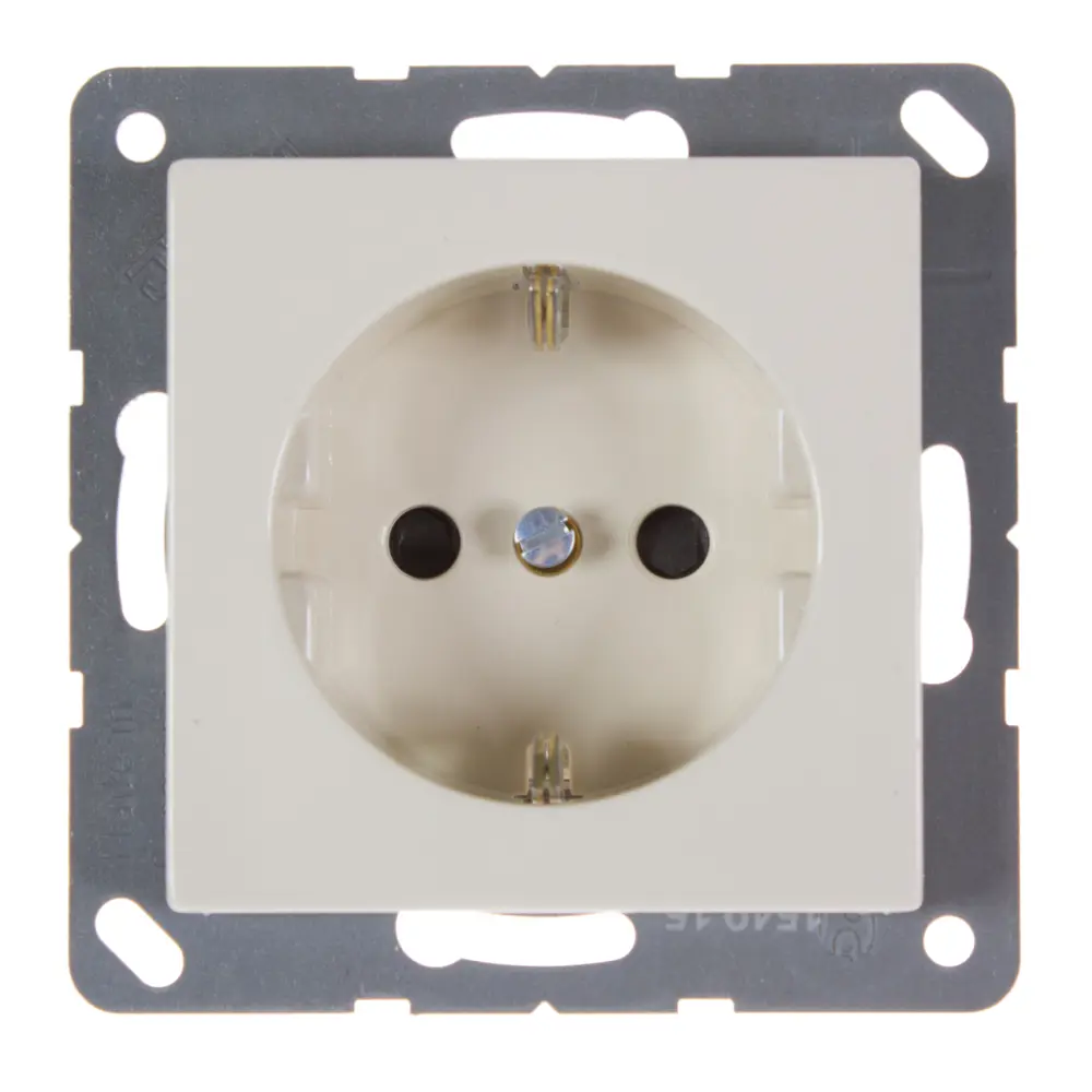 Розетка Jung EcoProfi с заземлением есть шторки цвет бежевый STLM-2105715 - Вид №1