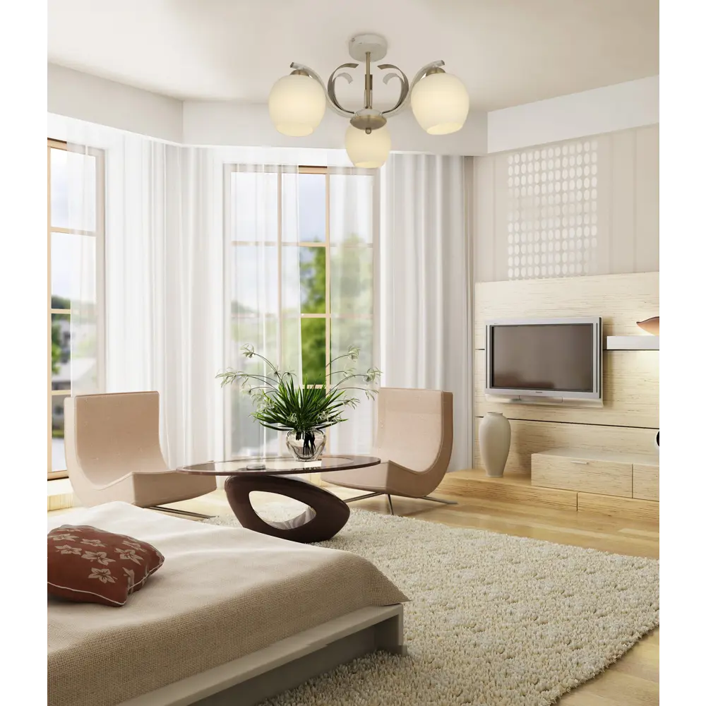 Люстра 5255-3 Porto 3хЕ14х40 Вт цвет бежевый LAMPLANDIA STLM-2015601 - Вид №7