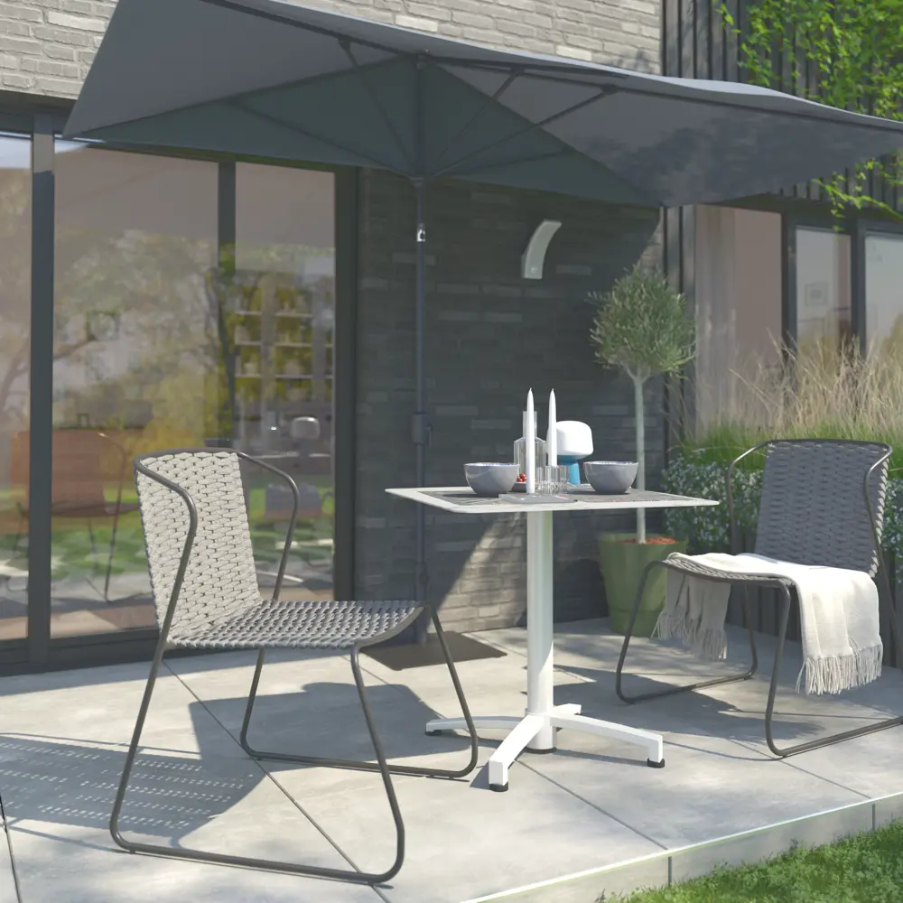 Стол садовый квадратный Naterial Livia 70x70x75 см алюминий/искусственный камень STLM-2067485 - Вид №9