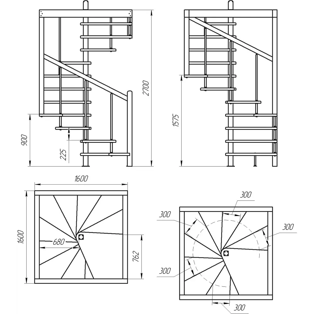 Лестница поворотная 270° ЛЕС-10 универсальная ЛЕСЕНКА STLM-2158764 - Вид №3