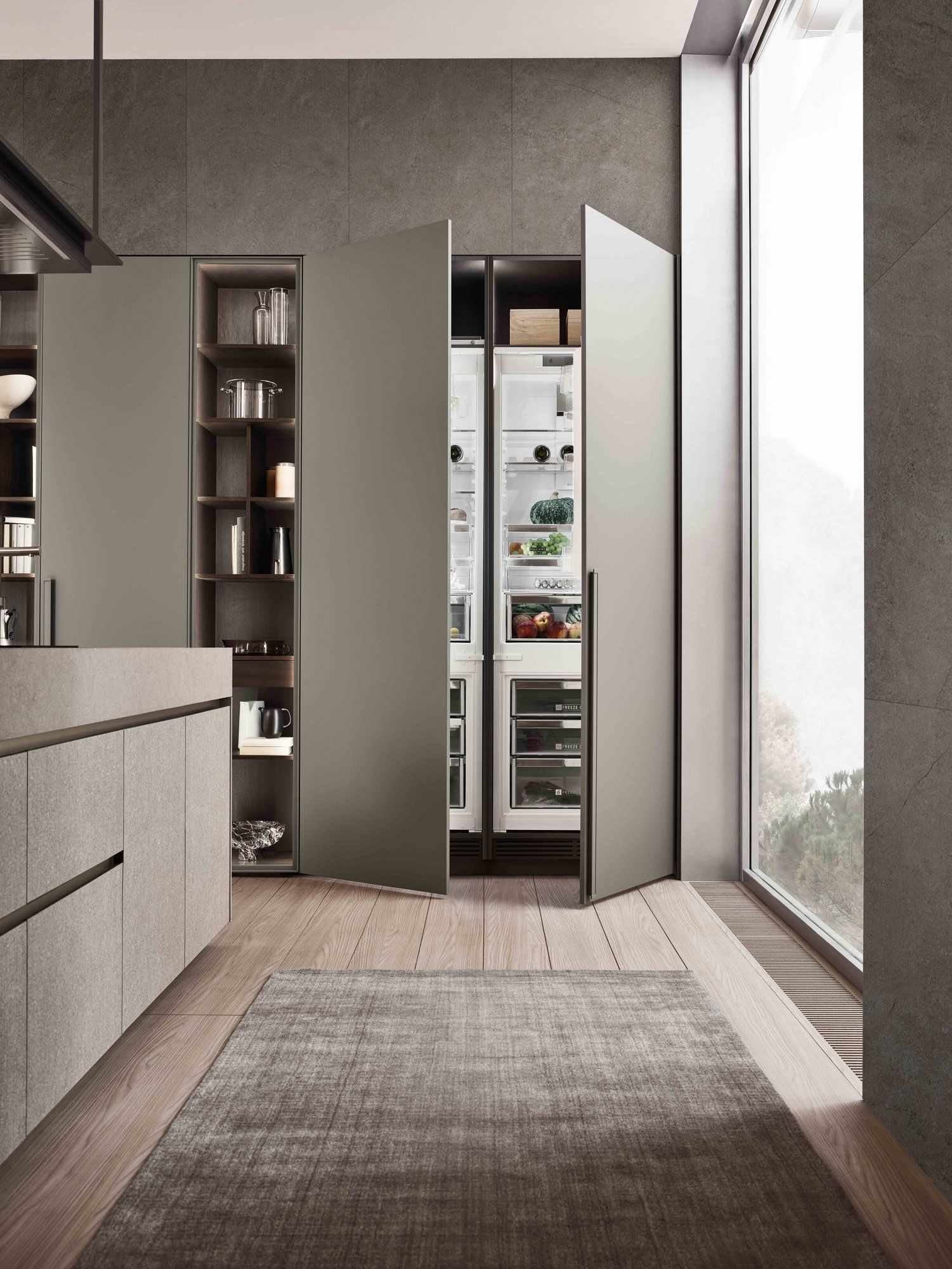 Кухня без ручек на заказ с полуостровом ERNESTOMEDA знак ARCH-00134842 - Вид №4