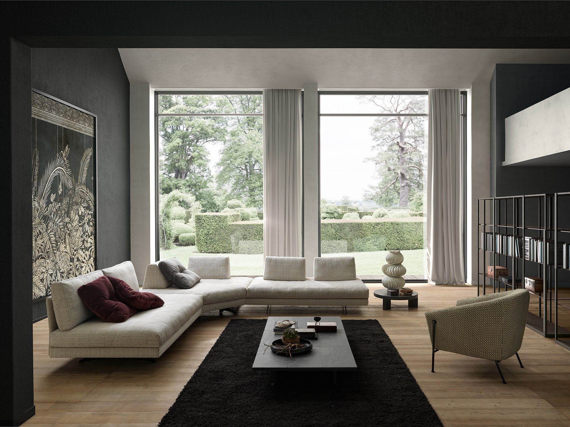 Секционный угловой диван из ткани VALENTINI камень ARCH-00081057 - Вид №14