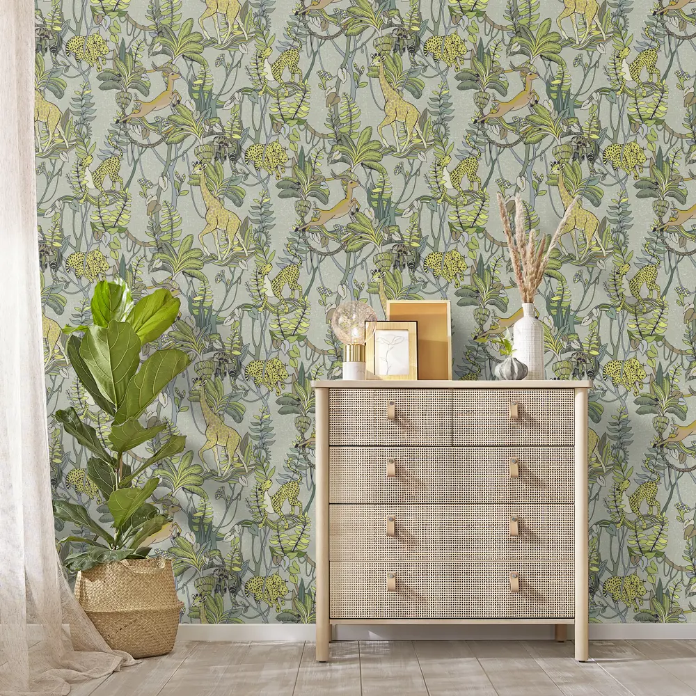 Обои флизелиновые Inspire Elise Jungle серо-голубые 1.06 м 643176 STLM-2088964 - Вид №2