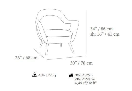 Тканевое кресло с подлокотниками Mambo Unlimited Ideas ARCH-00130513 - Вид №9