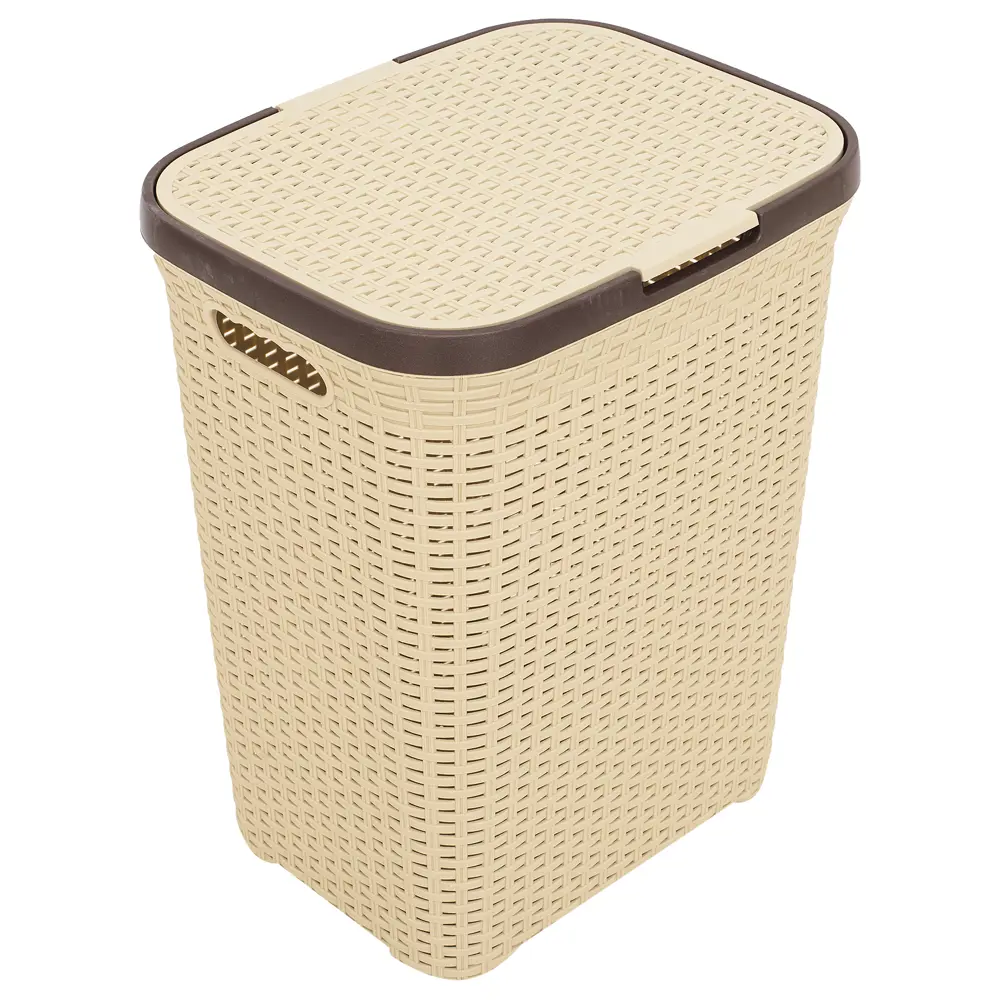 Корзина для белья Виолет 60 л пластик цвет бежевый STLM-2049551