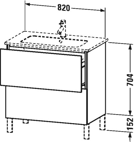 LC662604040 L-Cube Тумбочка напольная Черный глянцевый лак Duravit - Вид №2