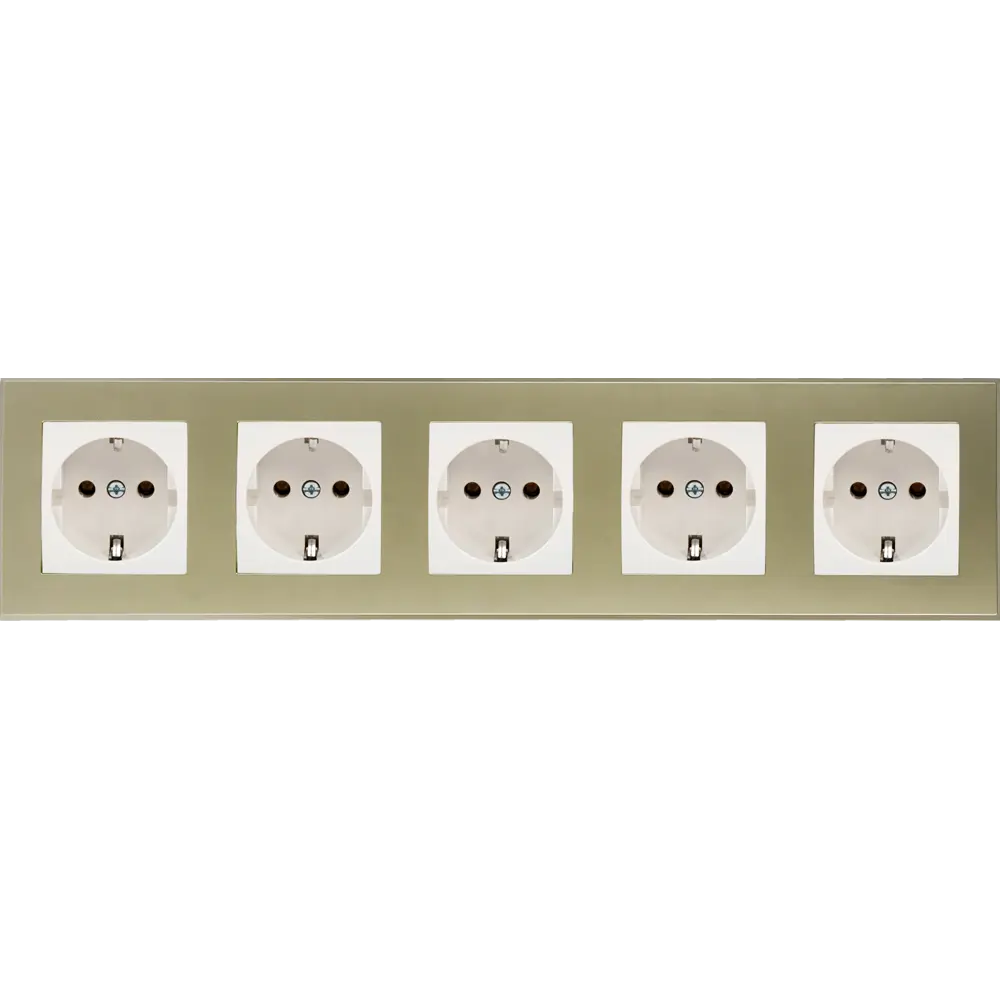 Рамка для розеток и выключателей Lexman Виктория плоская 5 постов цвет шампань матовый STLM-2200893 - Вид №2