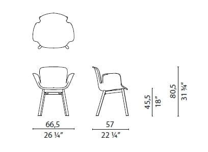 Ясень стул с подлокотниками CAPPELLINI JULI SOFT PLUS ARCH-00062283 - Вид №2