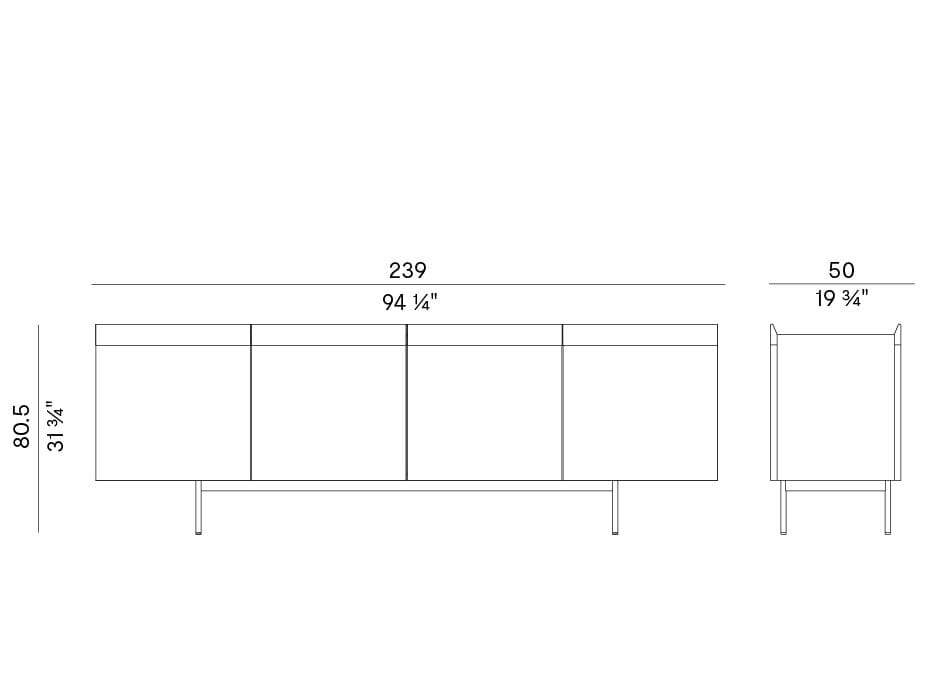 Шкаф из ясеня с распашными дверями Potocco Avant ARCH-00069453 - Вид №3