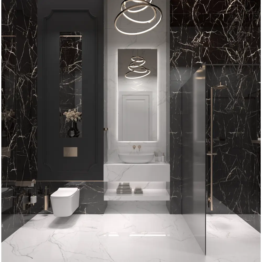 Глазурованный керамогранит Arcadia Ceramica Black Spinder High Gloss 60x60 см 1.44 м² глянцевый цвет черный STLM-2178625 - Вид №4