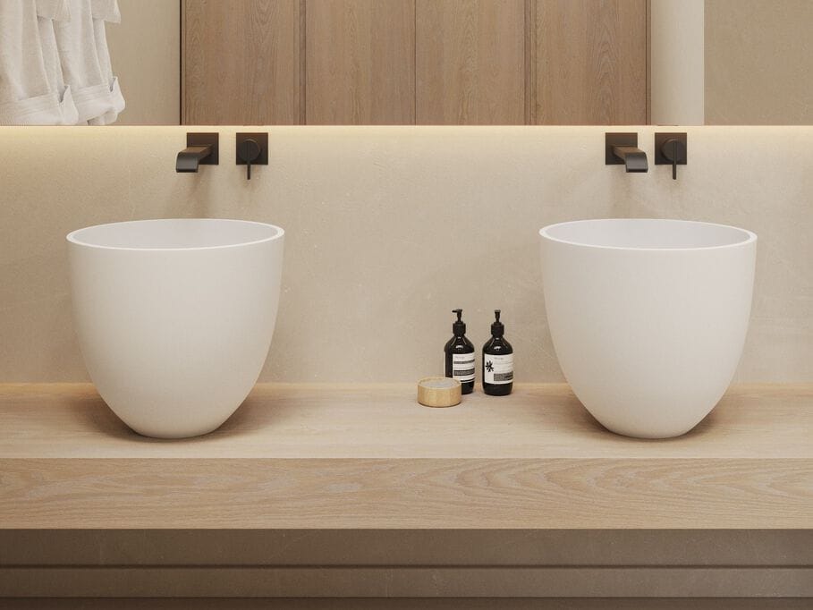 Умывальник с одной столешницей из минерального камня® RILUXA ALYSSUM ARCH-00090185