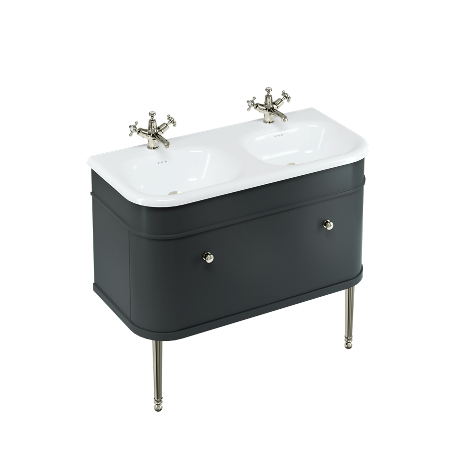 Burlington Chalfont Chalfont 1000мм Тумба с одним выдвижным ящиком - Матовый черный с матовыми черными ногами CH100MB-CHLEGMB  - Вид №2