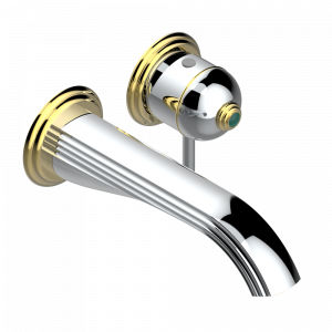 U7A-6541B Trim only for Built-in basin mixer with spout (two x 1/2'' inlets and one 1/2'' outlet), without waste Thg-paris Trocadéro с малахитом Хром/золото