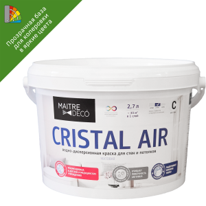 87543893 Краска для колеровки для стен Cristal Air Antivirus прозрачная база С 2.7 л STLM-0074386 MAITRE DECO
