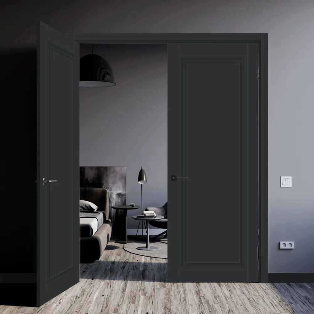 Дверь межкомнатная глухая Нобиле 70x200 см Hardflex цвет антрацит с замком МАРИО РИОЛИ STLM-2161070 - Вид №6