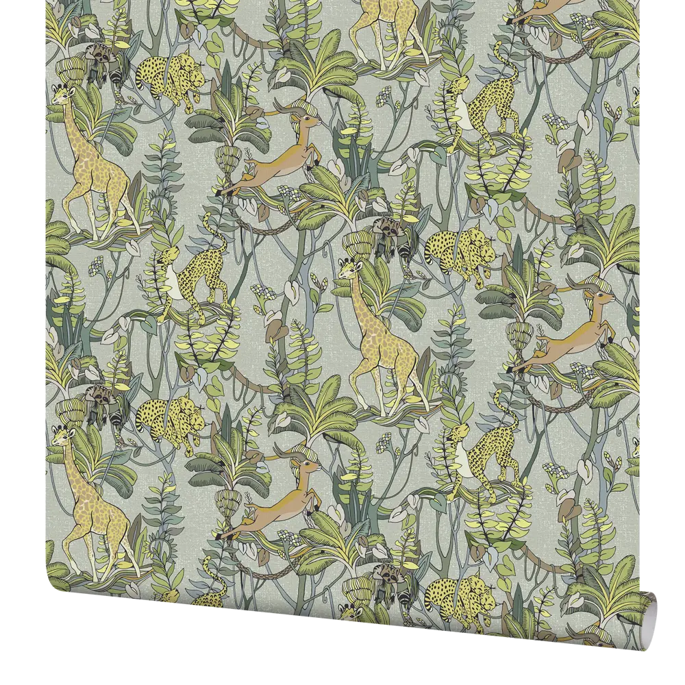 Обои флизелиновые Inspire Elise Jungle серо-голубые 1.06 м 643176 STLM-2088964