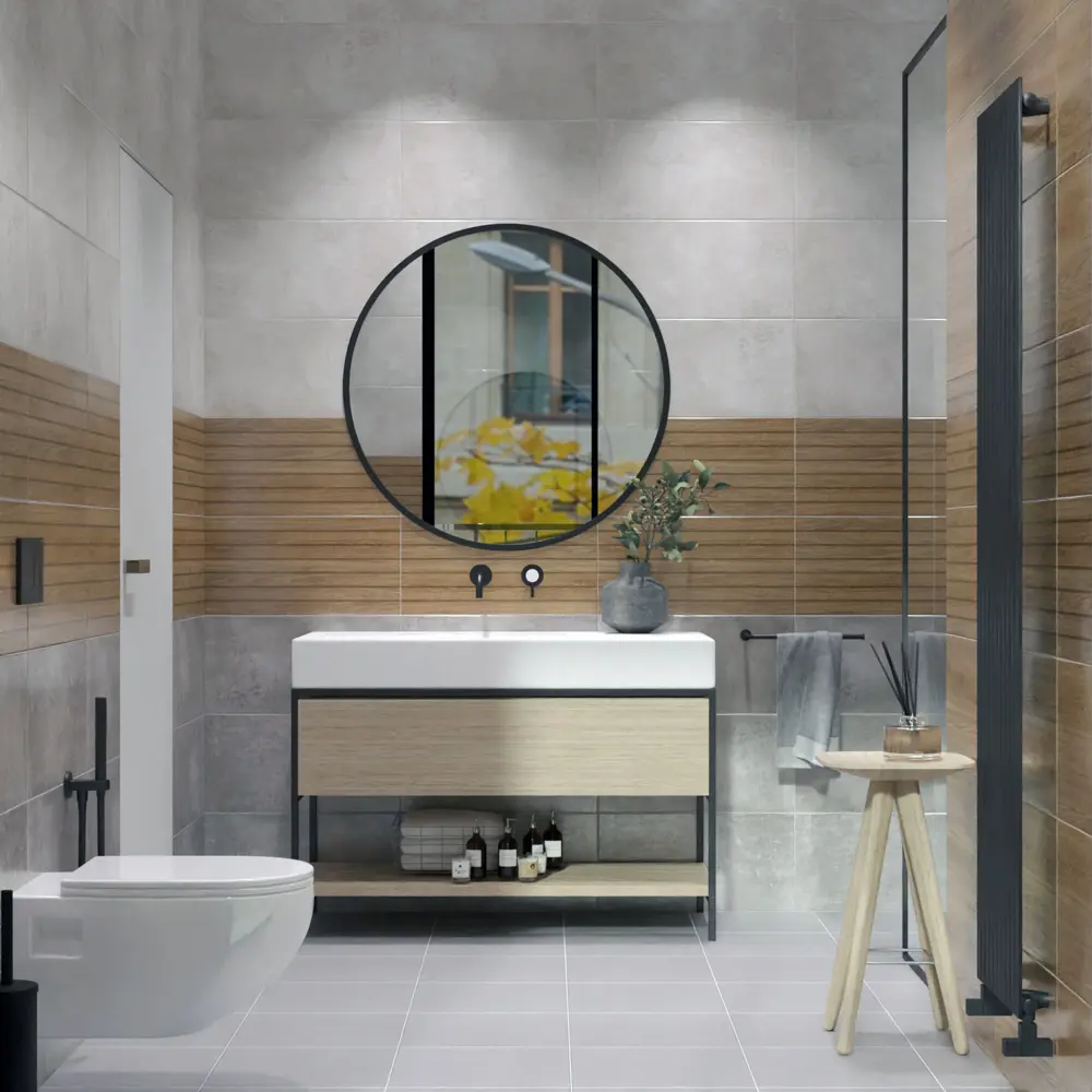 Настенная плитка НЕФРИТ-КЕРАМИКА Эни серый 30х60 см 89232592 STLM-0943664 - Вид №5