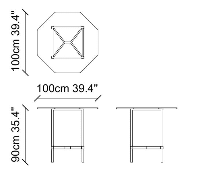 Высокий восьмиугольный садовый стол с керамической столешницей NDESIGN Ezora ARCH-00131353 - Вид №2