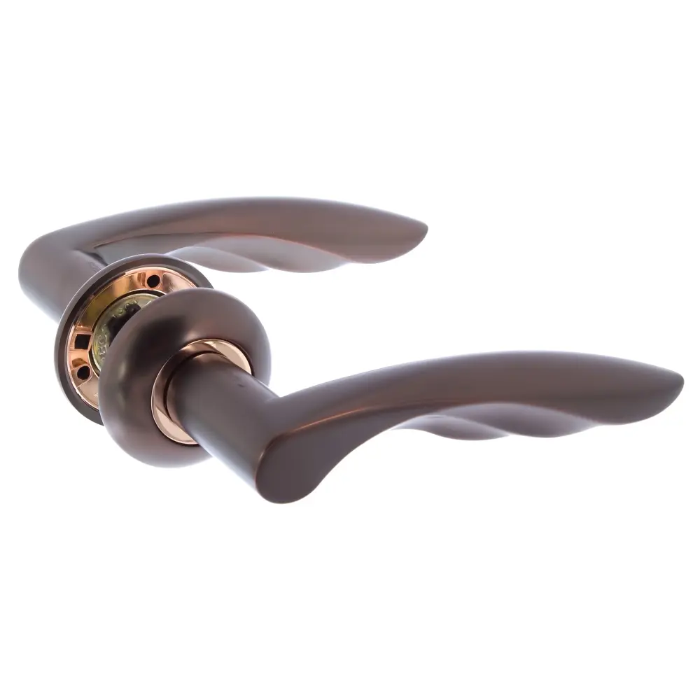 Ручки дверные на розетке Apecs H-0571-Z, цинковый сплав, цвет тёмная медь STLM-2103464 - Вид №1