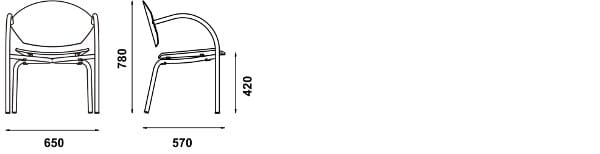 Металлический садовый стул с подлокотниками Adico Capa ARCH-00029805 - Вид №2