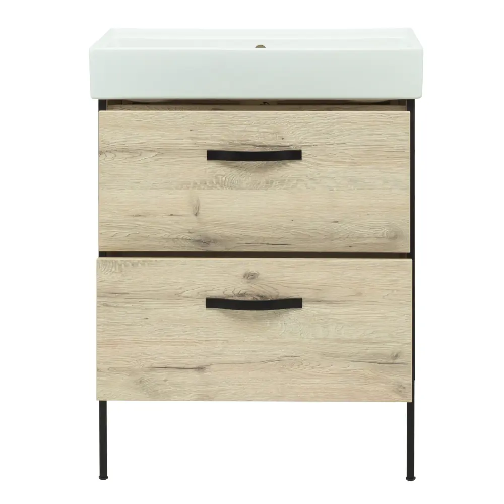 Тумба под раковину Aquanet Инди Вилис подвесная 65 см цвет дуб белый STLM-2045944 - Вид №7