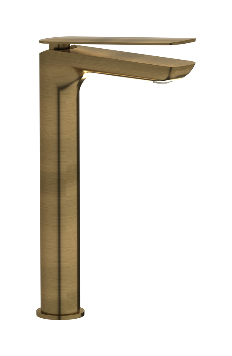 Высокий смеситель для раковины на 1 отверстие в комплекте с донным клапаном WE ARE IB k2202mb Modern Bronze K2