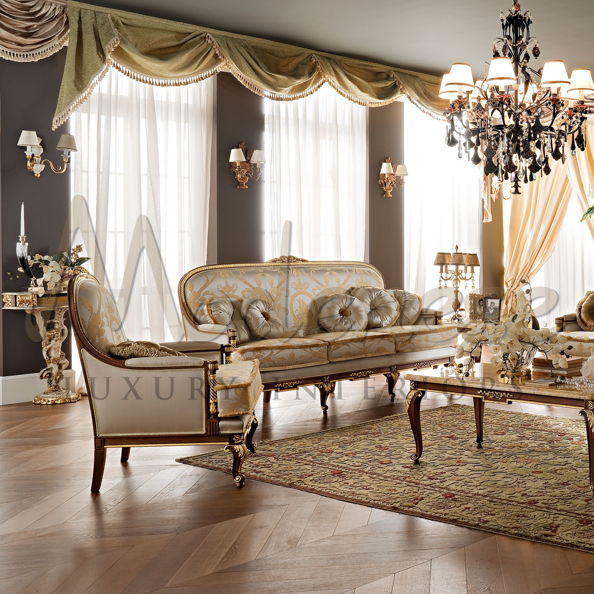 Тканевое кресло с подлокотниками Modenese Luxury Interiors Imperial ARCH-00015174 - Вид №2