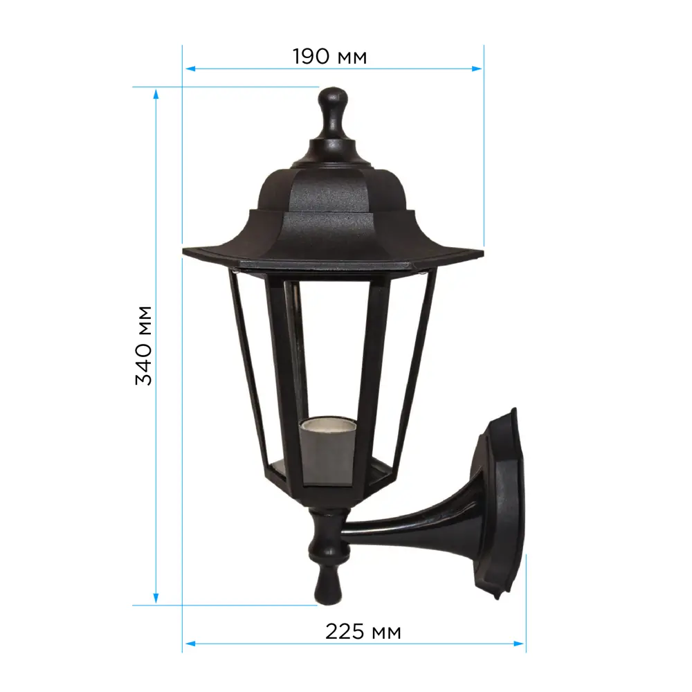 Светильник уличный настенный 6 граней цвет чёрный APEYRON STLM-2061832 - Вид №11