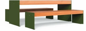 City Design Прямоугольный стол для пикника из стали и дерева Lena Lena tal