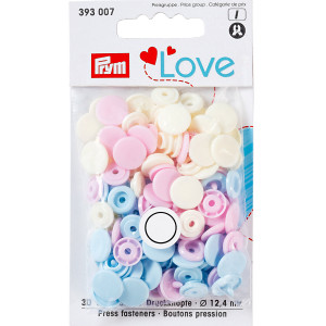 393007 Кнопка PL Color Snaps пластик d 12.4 мм 30 шт. розовые/голубые/перламутровые PRYM Prym Love