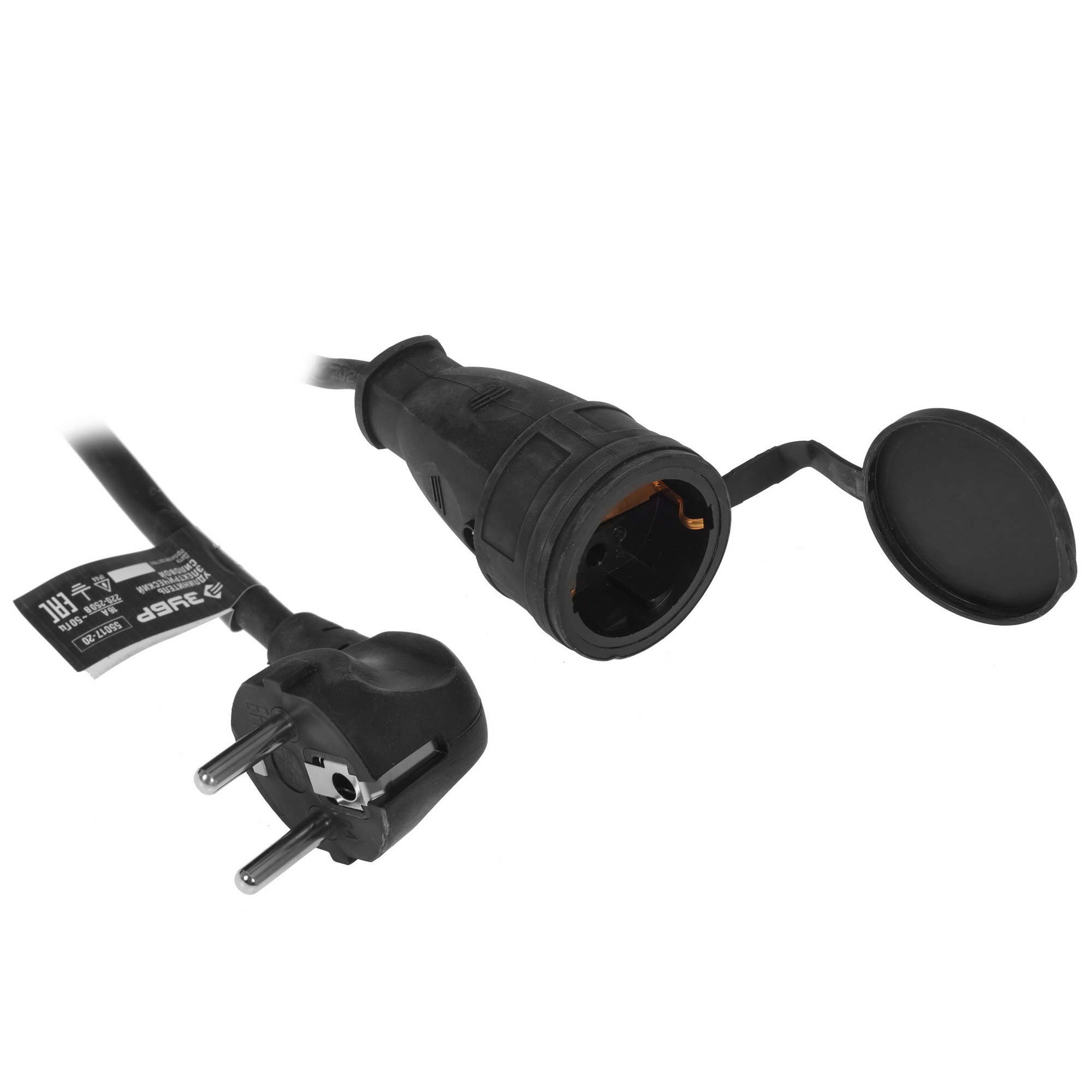 Удлинитель силовой Зубр 55017-20 черный 5319908 STDN-0008515 - Вид №1