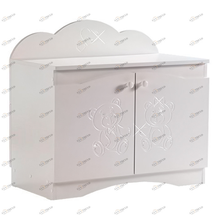 Тумба для игрушек Baby Sleep "Мишки" со стразами ваниль ФАБРИКА ЛЕЛЬ  338518 Молочный Santreyd 