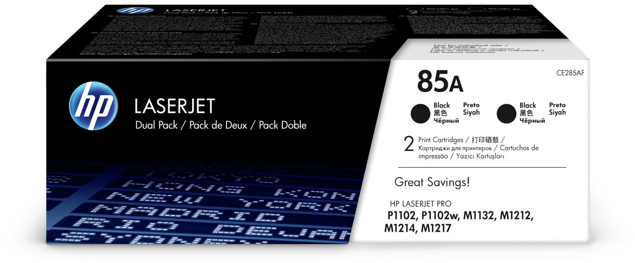 CE285AF 85a black dual pk lj toner cartridge HP Santreyd 
