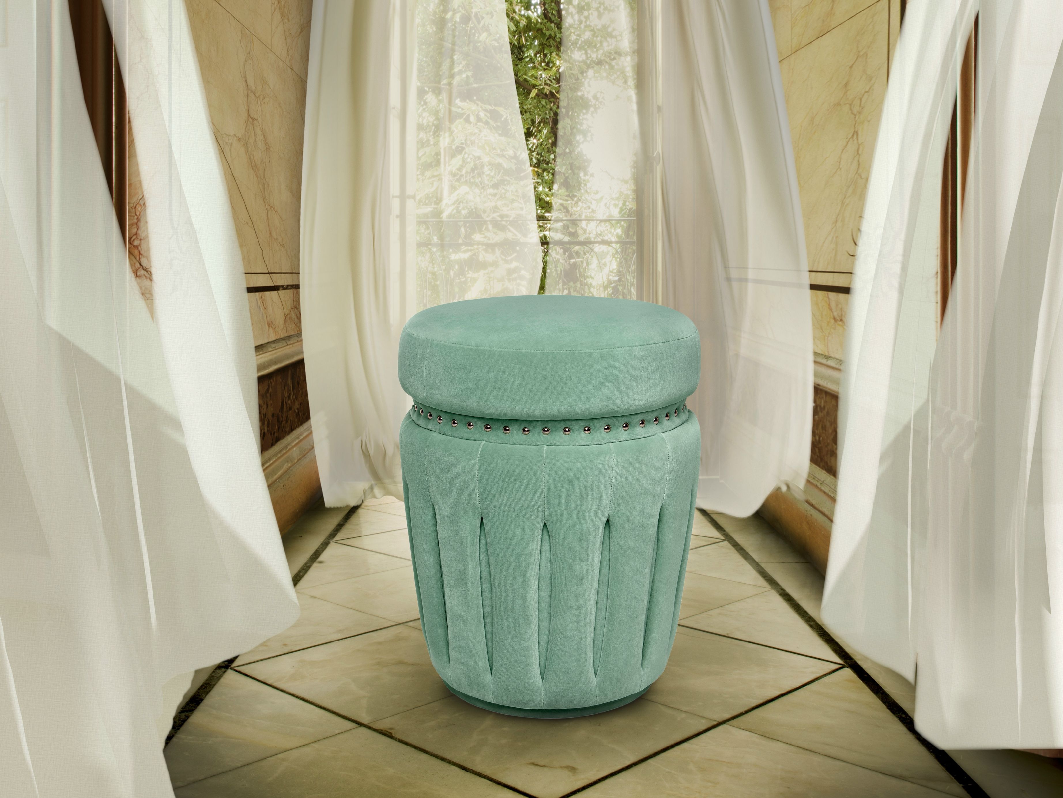 Круглый бархатный пуф Munna Fetica ARCH-00062560 - Вид №1