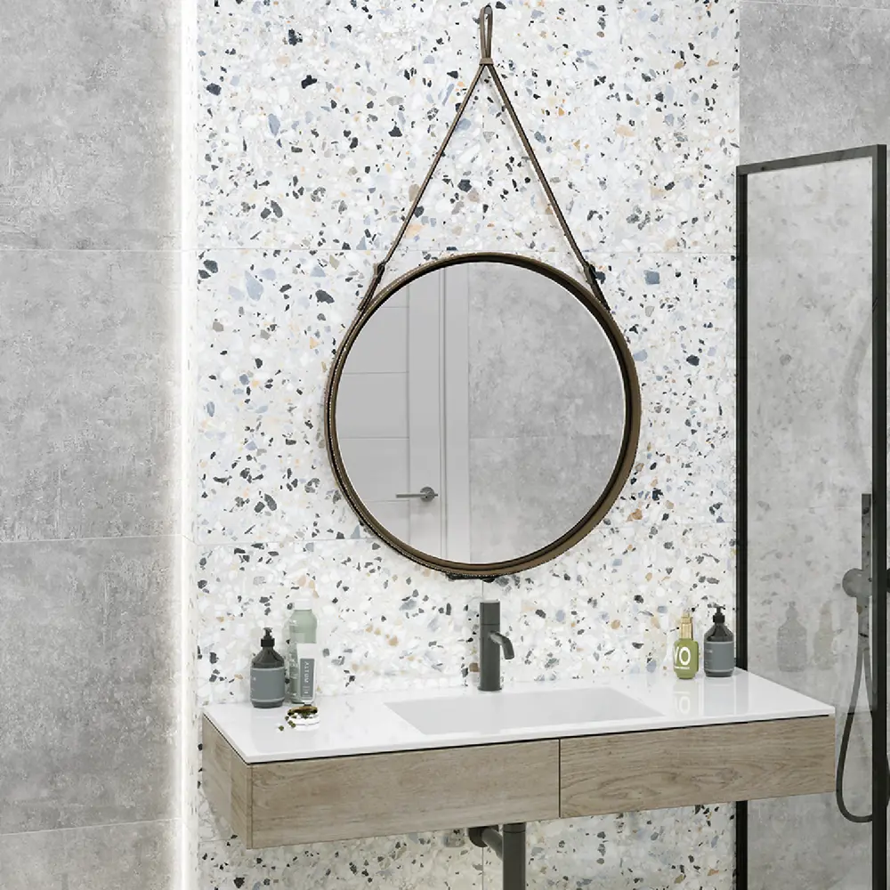 ALMA CERAMICA Terrazzo: керамогранит с ректифицированными краями 57×57 см 86711030