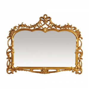 Зеркало прямоугольное в золотой раме в стиле барокко "Жаклин" LOUVRE HOME ДИЗАЙНЕРСКИЕ 155657 Золото