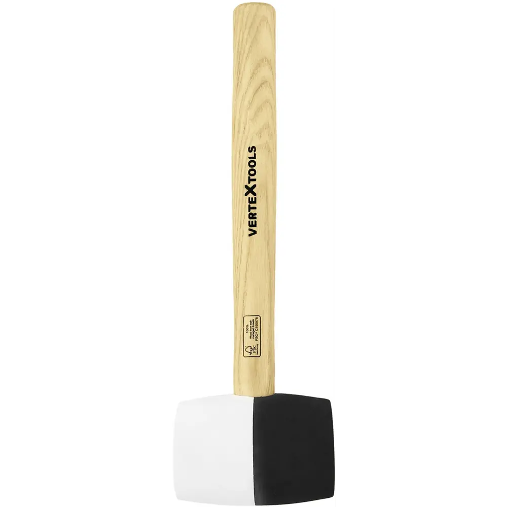 Киянка резиновая Vertextools с деревянной рукоятью 450 г 89409745 STLM-1572571