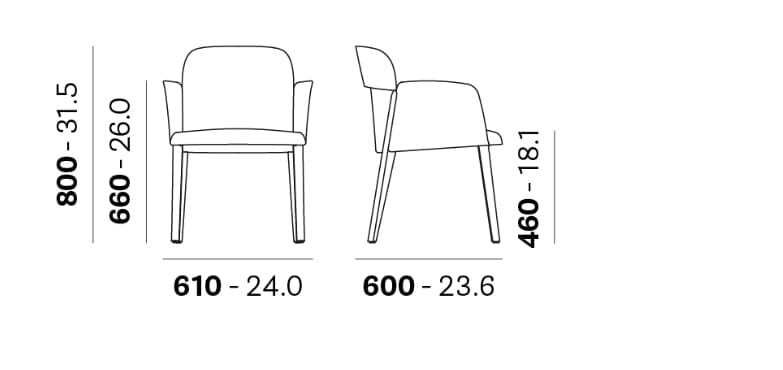 Тканевое кресло с подлокотниками Pedrali OPALE 3785 ARCH-00130852 - Вид №5
