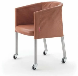 Flexform Съемное кожаное кресло на колесиках Mixer