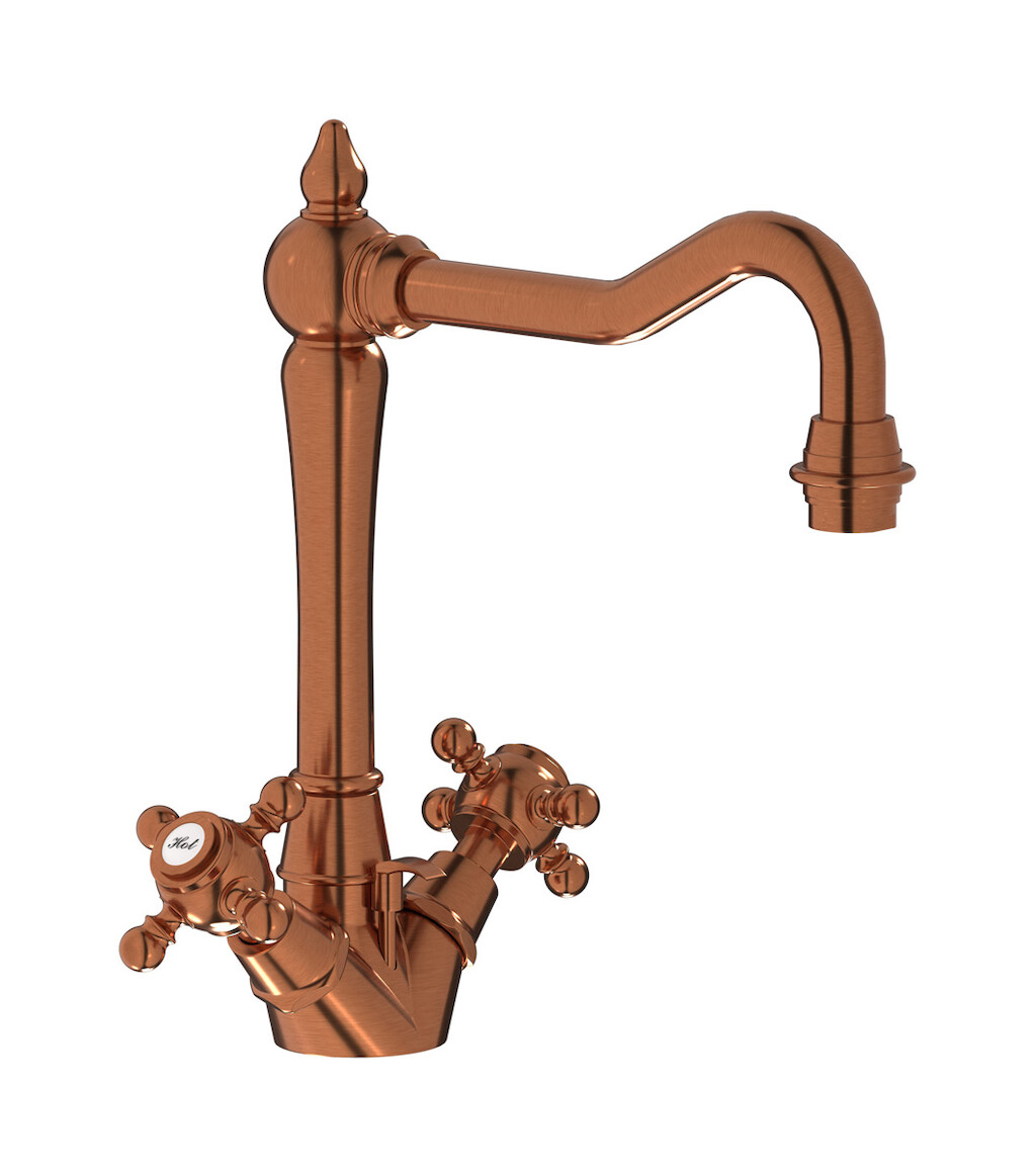 Смеситель для раковины на 1 отверстие с 2 ручками в комплекте с донным клапаном. WE ARE IB hr205rr Antique Copper Hermes