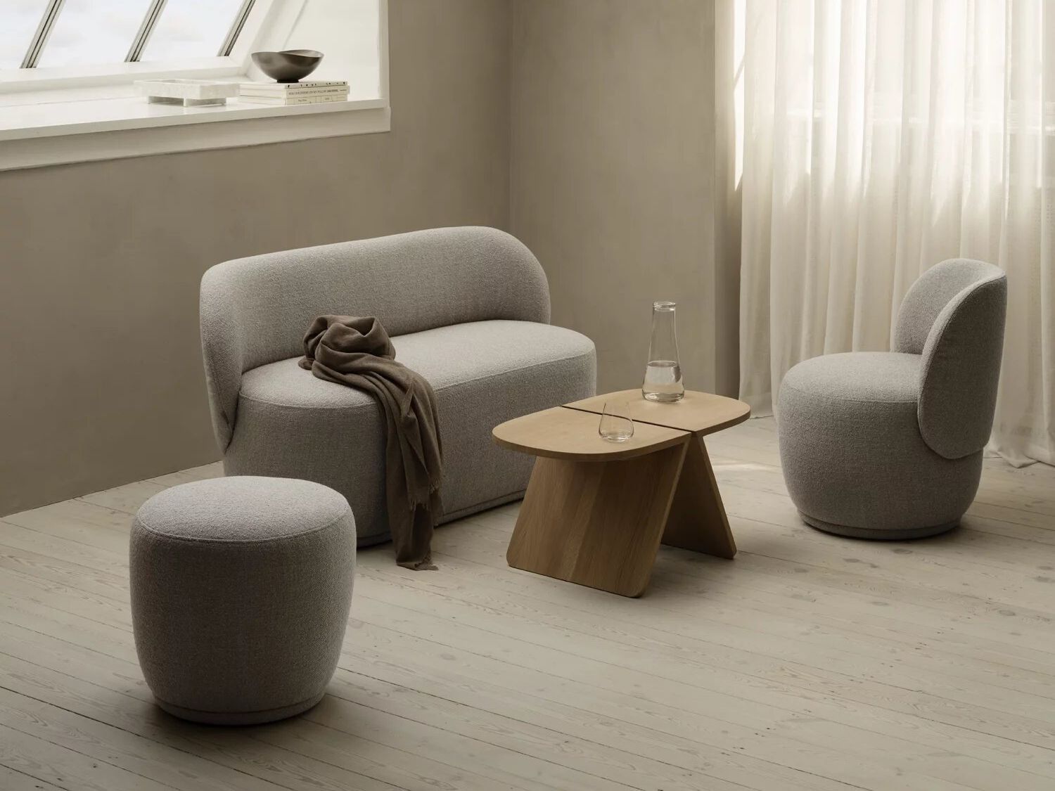 Круглый пуф из ткани blomus Kuon ARCH-00106767 - Вид №6