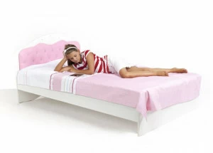 Кровать классика ABC-KING Princess с розовой кожей (190*120)со стразами сваровски