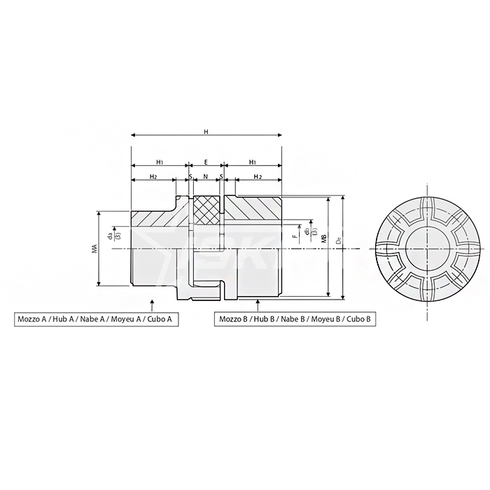 IS3705 Полумуфта под расточку SGAB032 ISKRA  - Вид №1