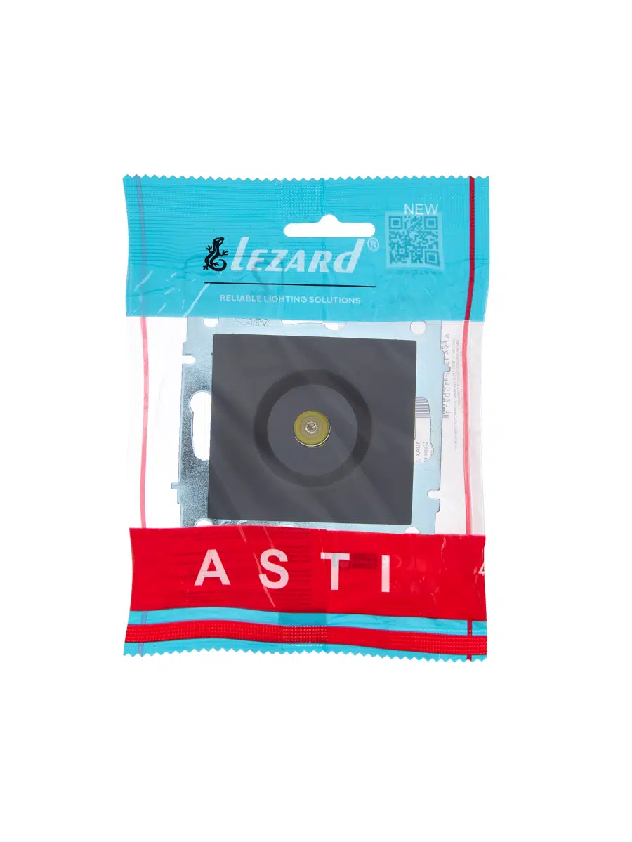 ASTI Розетка ТВ оконечная чёрный бархат механизм LEZARD 7081-4288-130 - Вид №3