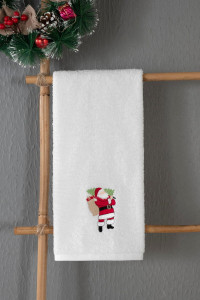 91127099 Полотенце для ванной с вышивкой Рождество 30x50 см Clause белый STLM-0494392 ARYA HOME