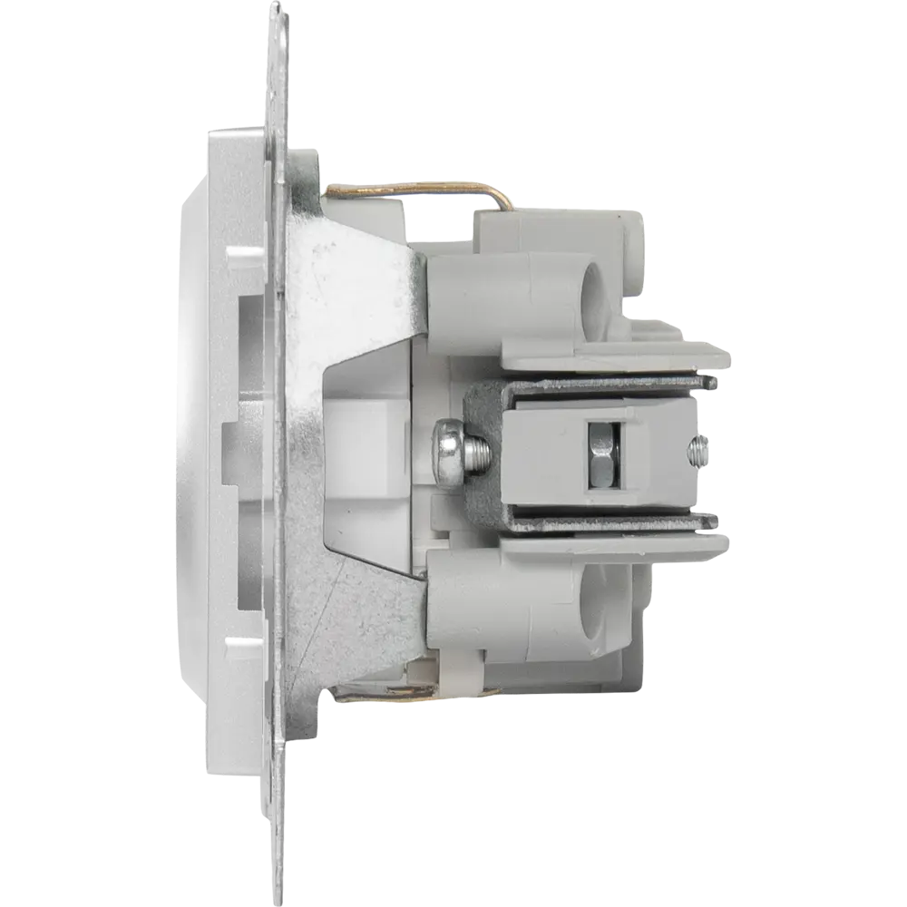 Розетка встраиваемая GUSI Electric с защитными шторками серебристая 83864425 Ugra STLM-0045208 - Вид №3