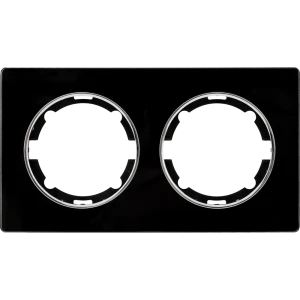 Рамка для розеток и выключателей Onekey Florence 2 поста стекло цвет черный