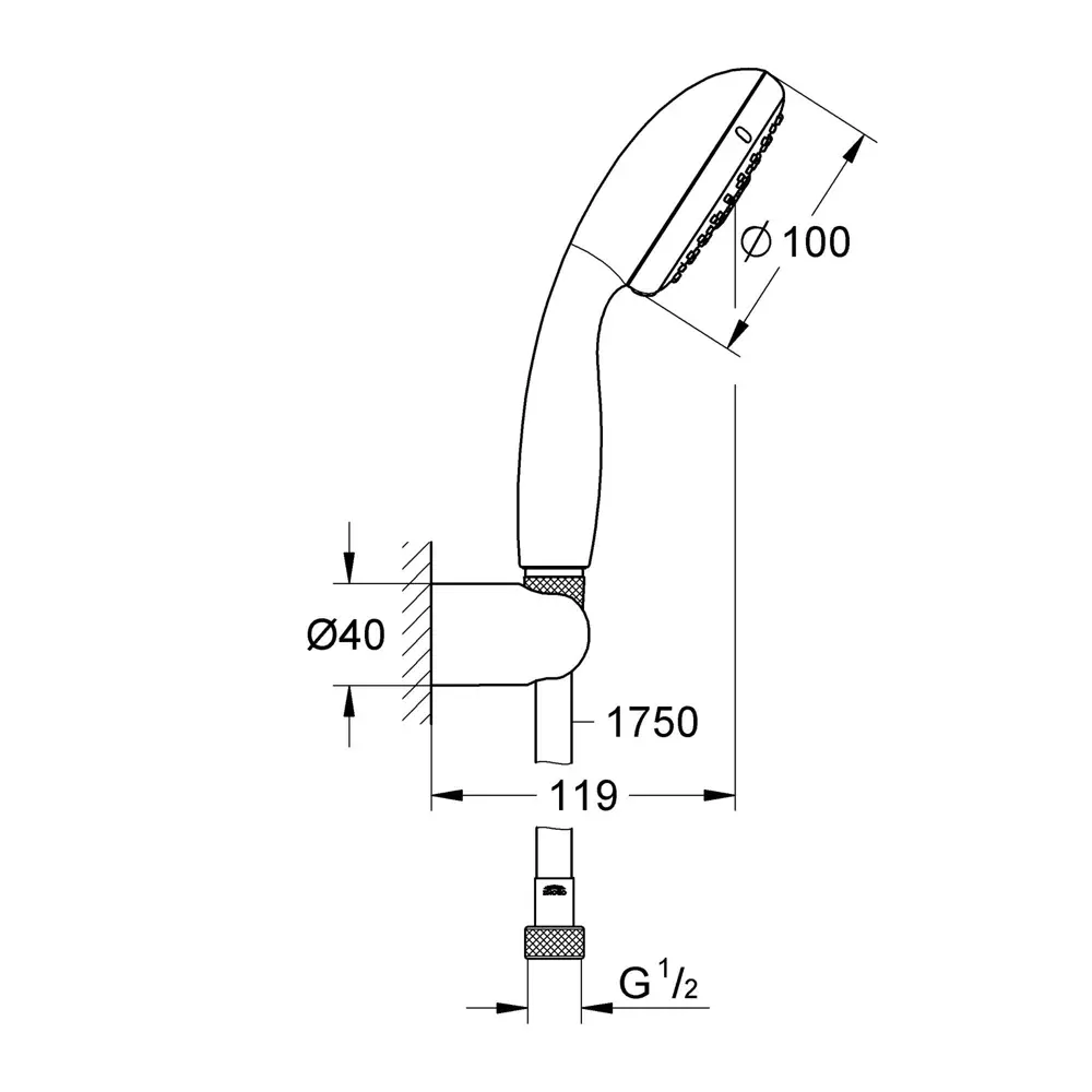 Набор для душа Grohe Tempesta 3 режима шланг 175 см цвет хром STLM-2142247 - Вид №5