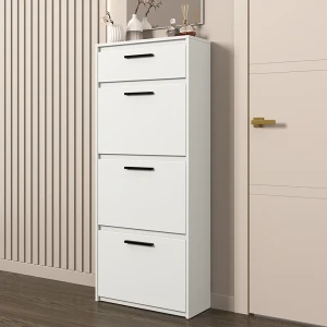 Шкаф для обуви Лион 60x143.5x24 см 3 ящика ЛДСП цвет белый