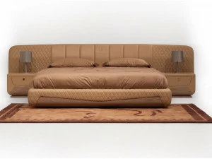 Tonino Lamborghini Casa Двуспальная кровать из кожи с обитым изголовьем Kyalami